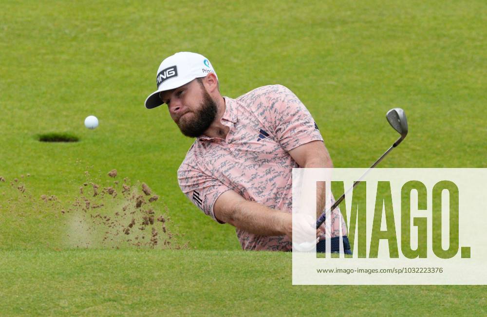 Mandatory Credit: Photo by Dave Shopland Shutterstock (14015636bn) Tyrell Hatton from England on the 18th The British Open Championship, Day Three, Golf, Royal Liverpool Golf Club, Liverpool, UK - 22 Jul 2023 The British Open Championship, Day Three, Golf, Royal Liverpool Golf Club, Liverpool, UK - 22 Jul 2023