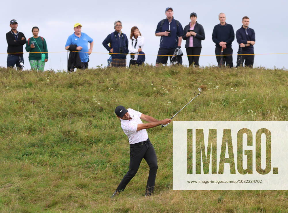 Australian Jason Day plays out of the rough on the eleventh hole on the third day at the 151st Open Championship at Royal Liverpool Golf Club in Hoylake, England on Saturday, July 22, 2023. LON2023072240 HUGOxPHILPOTT