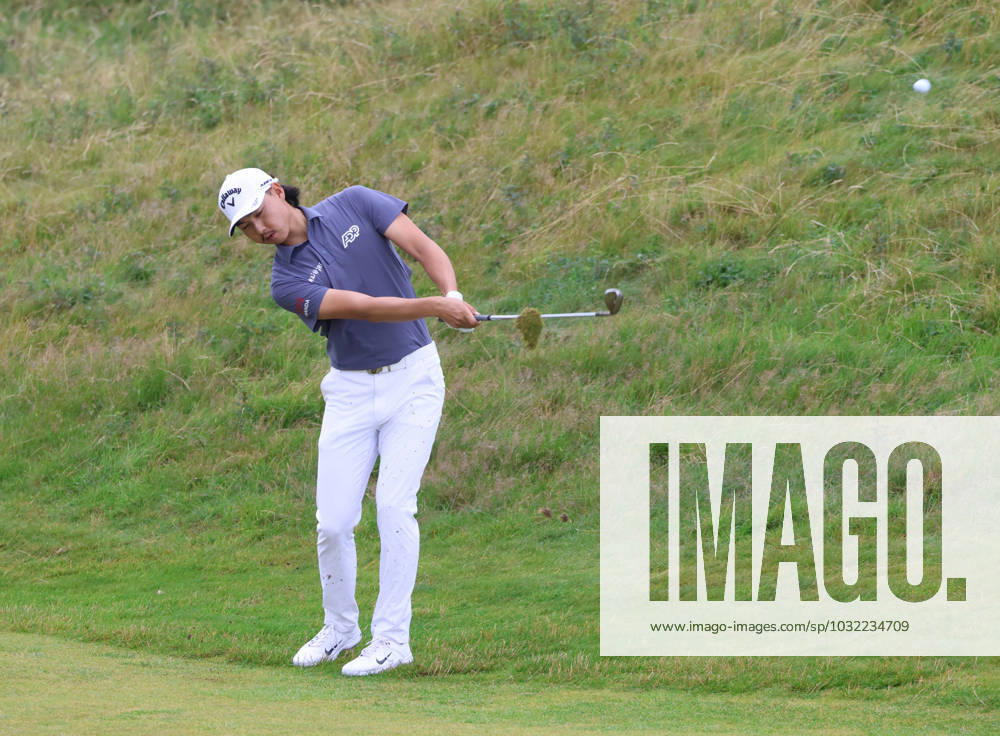 Australian Min Woo Lee hits out of the rough on the eleventh hole on the third day at the 151st Open Championship at Royal Liverpool Golf Club in Hoylake, England on Saturday, July 22, 2023. LON2023072248 HUGOxPHILPOTT