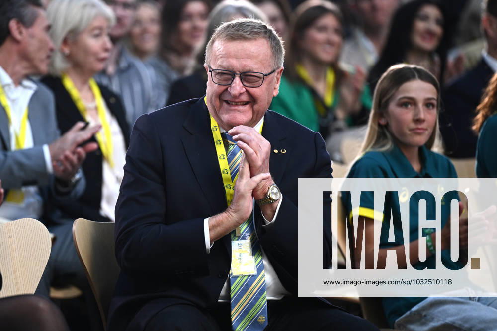 PARIS 2024 ONE YEAR TO GO, John Coates looks on during an Australian Olympic Committee event to celebrate One Year to Go to the Paris 2024 Olympic Games, Olympische Spiele, Olympia, OS at the Qantas Campus in Sydney, Wednesday, July 26, 2023. ( NO ARCHIVING, , NO USE IN BOOKS WITHOUT CONSENT SYDNEY NSW AUSTRALIA