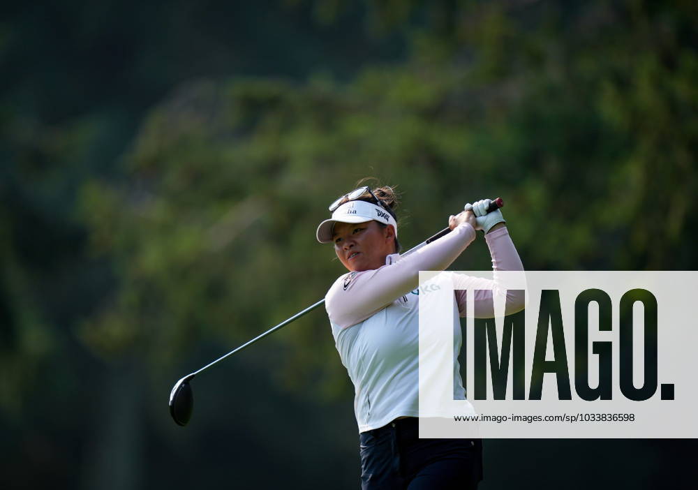 Megan Khang, of the U.S., watches her tee shot on the seventh hole during the final round at the LPGA, Golf Damen CPKC Canadian Women s Open golf tournament, in Vancouver, on Sunday, August 27, 2023. Canada News - August 27, 2023 - ZUMAc35_ 20230827_zaf_c35_107