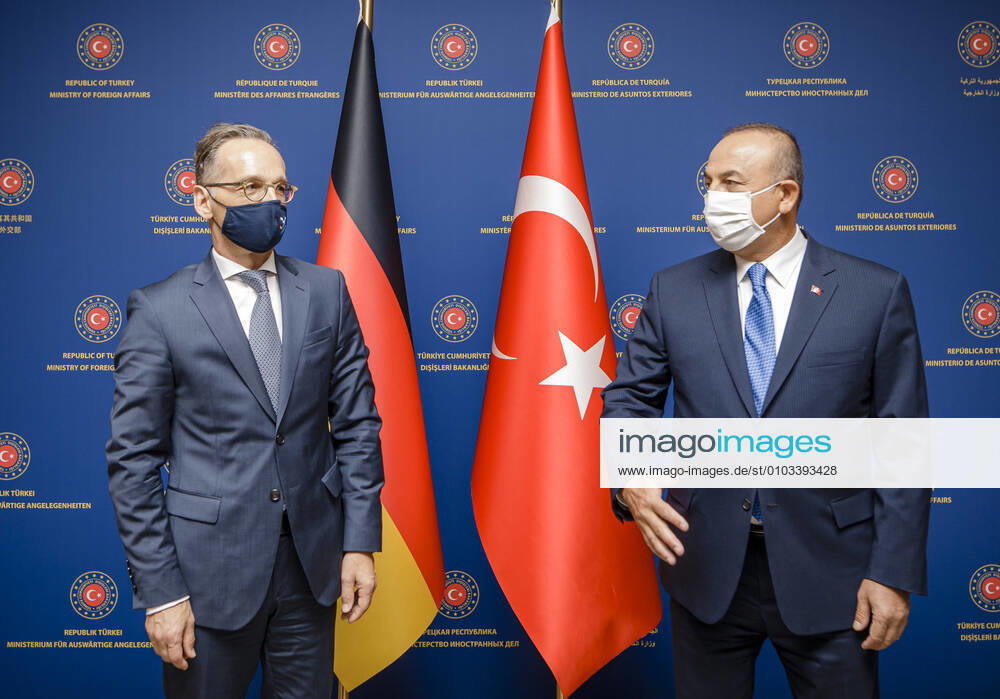 Türkei, Außenminister Mevlüt Cavusoglu empfängt Heiko Maas in Ankara Bundesaussenminister Heiko Maas, SPD, trifft Mevluet Cavusoglu, Auâˆöüenminister der Republik Tuerkei zu einem gespraech in Ankara. 25.08.2020. Ankara Tuerkei