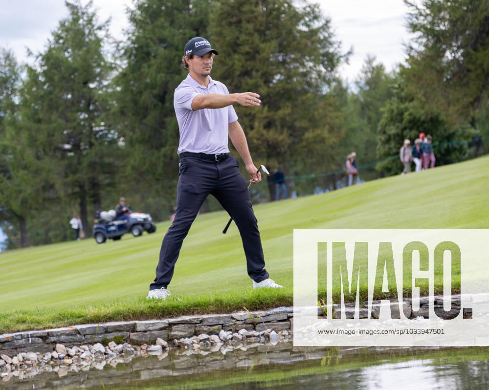 Golf OmegaMasters in Crans Montana at Golf Club Crans-sur-Sierre - Bei diesem international renommierten Golfturnier, das 2023 zum 76. Mal auf demselben Platz ausgetragen wird, haben Spieler wie die Spanier Severiano Ballesteros, Josà Maria Olazabal und Jeromy Freiburghaus (SUI), Golf OmegaMasters a DP World Tour Golf Event in Crans Montana, Golf Club Crans-sur-Sierre am 31.08.2023, KoebiSchenkel Crans Montana Golf Club Crans-sur-Sierre Switzerland