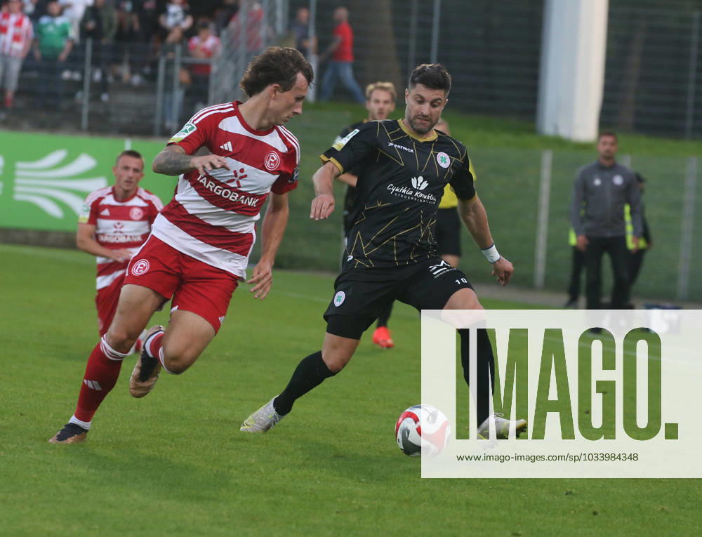 Regionallioga West, Saison 2023 - 2024, 6. Spieltag, 01.09.2023, Fortuna Düsseldorf U 23 - RW Oberhausen -- Nico Petritt ( Fortuna U 23 links ) und Moritz Stoppelkamp ( RWO )
