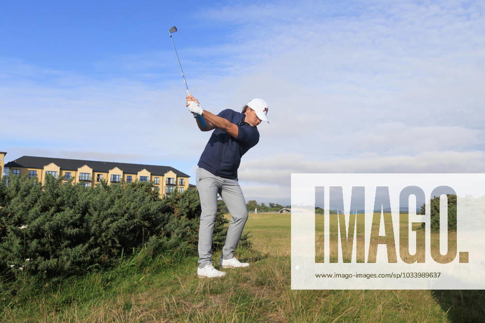 2nd September 2023; Old Course at St Andrews, St Andrews, Fife, Scotland; Walker Cup, Great Britain and Ireland versus USA, First Round; James Ashfield of Great Britain and Ireland plays from the rough on the second hole on the Old Course, St Andrews, during his foursomes match ActionPlus12549257 DavidxYoung