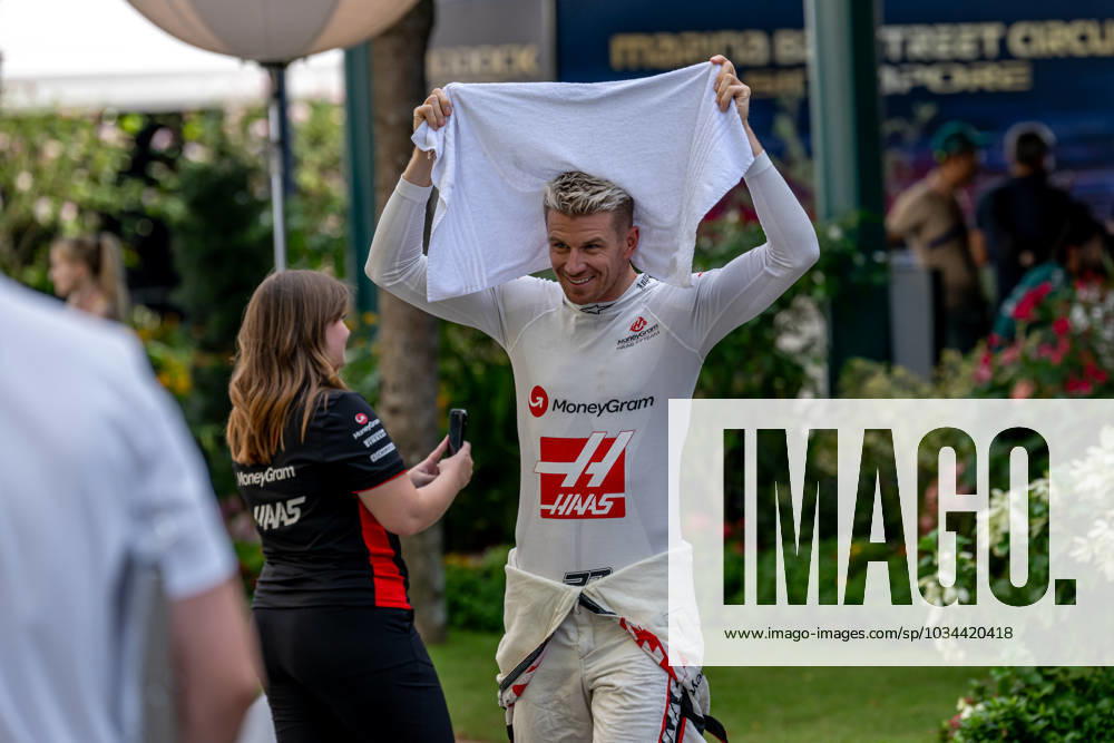 MARINA BAY, SINGAPORE: Nico Hulkenberg, racing for the Haas F1 team during the 2023 Formula 1 Singapore Grand Prix at the Marina Bay Street Circuit in Marina Bay, Singapore