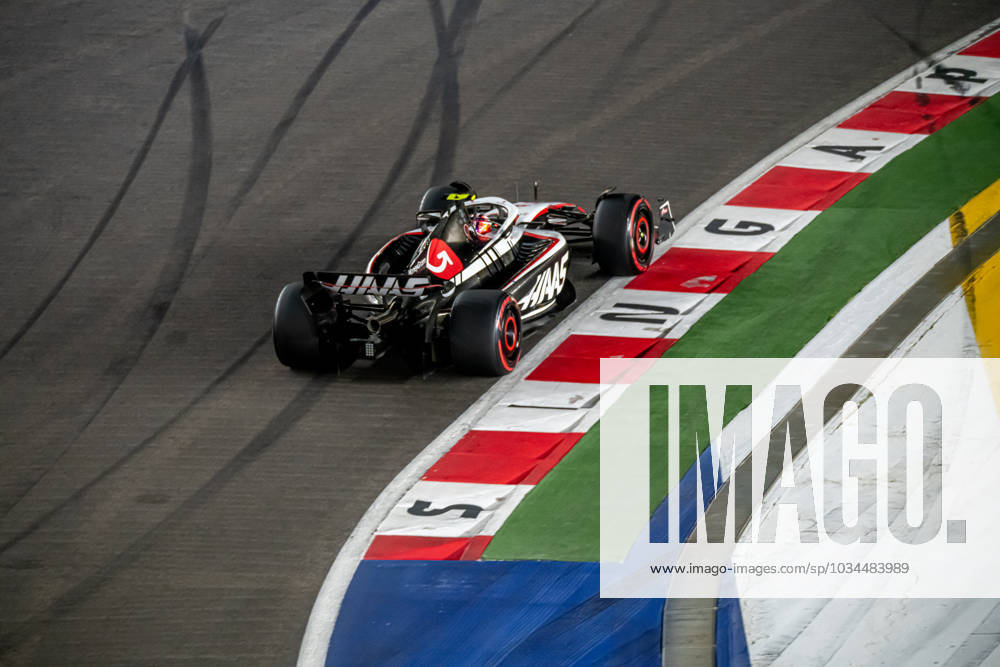 MARINA BAY, SINGAPORE: Nico Hulkenberg, racing for the Haas F1 team during the 2023 Formula 1 Singapore Grand Prix at the Marina Bay Street Circuit in Marina Bay, Singapore