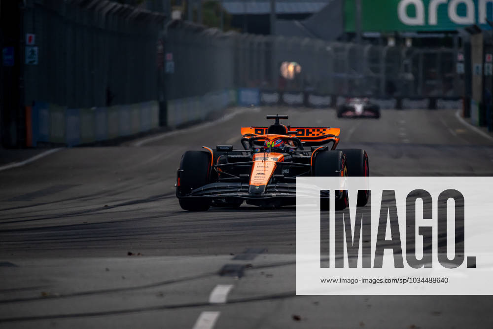 MARINA BAY, SINGAPORE: Oscar Piastri, racing for the McLaren F1 team during the 2023 Formula 1 Singapore Grand Prix at the Marina Bay Street Circuit in Marina Bay, Singapore