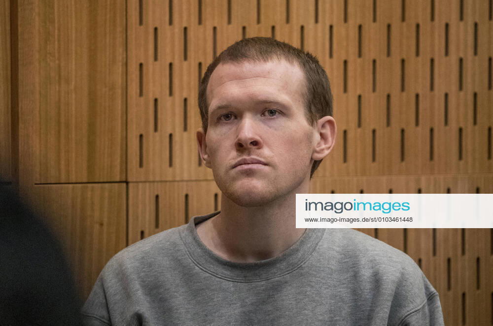 Brenton Tarrant listens as Crown prosecutor Mark Zarifeh delivers his submission during day four of the sentencing of Brenton Tarrant at the High Court in Christchurch, New Zealand, Thursday, August 27, 2020. Tarrant is being sentenced on 51 counts of murder, 40 counts of attempted murder and one terrorism charge after attacks on two mosques last year. (AAP Image John Kirk-Anderson, The Press Pool) NO ARCHIVING CHRISTCHURCH NEW ZEALAND