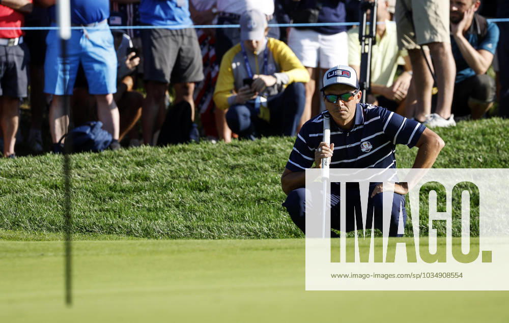US teams golfer Rickie Fowler in action during the Foursomes matches on the first day of the 2023 Ryder Cup golf tournament at Marco Simone Golf Club in Guidonia, near Rome, Italy, 29 September 2023. The 44th Ryder Cup matches between the US and Europe will be held in Italy from 29 September to 01 October 2023. ANSA FABIO FRUSTACI 2023 Ryder Cup golf tournament - Foursome matches - ZUMAa110 20230929_zaf_a110_021