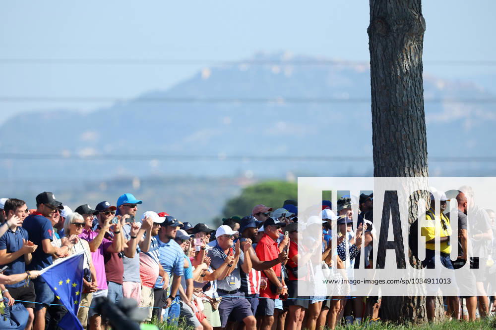 Rome, Italy 29.09.2023: Spectators follow Foursomes Session at RYDER CUP 2023 at Marco Simone Golf & Country Club di Guidonia Montecelio, Roma