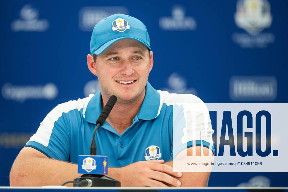 Sepp Straka of Team Europe at a press conference, PK, Pressekonferenz during the first round of the Ryder Cup on September 29, 2023 in Rome. Photo: Mathias Bergeld BILDBYRAN kod MB MB0736 golf ryder cup day 1 bbeng round 1 presskonferens press conference