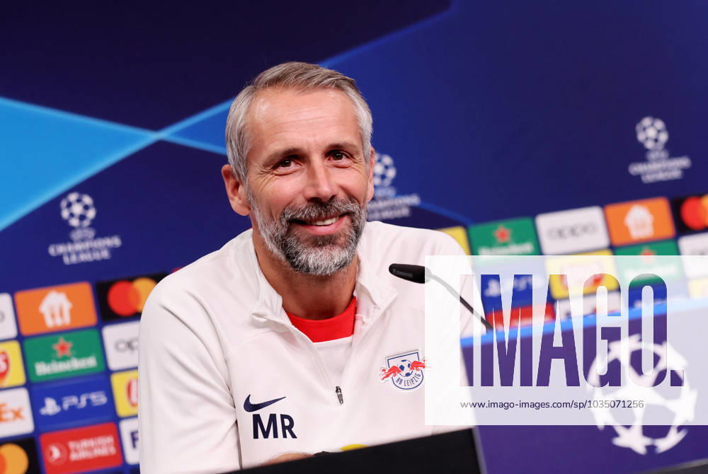 RB Leipzig PK Champions League Leipzig, 03.10.2023, Red Bull Arena, UEFA Champions League , RB Leipzig Pressekonferenz am Vortag von RBL v. Manchester City , Im Bild: Trainer Marco Rose (RB Leipzig) ,