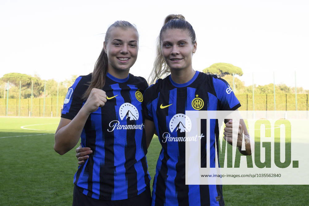Italian football Serie A Women match - Lazio Women vs FC Internazionale Women Maja Jelcic and Michela Cambiaghi of F.C. Inter during Women s Italian Cup round of 16 between S.S. Lazio Women vs F.C. Inter, 12 October 2023, Stadium Mirko Fersini, Formello Italy. Rome Italy