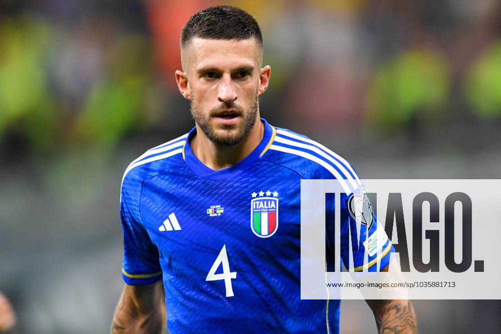 UEFA European Football Championship - UEFA EURO, EM, Europameisterschaft,Fussball 2024 - European Qualifiers - Italy vs Ukraine Italyâ& x80;& x99;s Cristiano Biraghi portrait during UEFA Euro 2024 - European Qualifiers - Italy vs Ukraine, UEFA European Football Championship in Milan, Italy, September 12 2023 Milan Italy