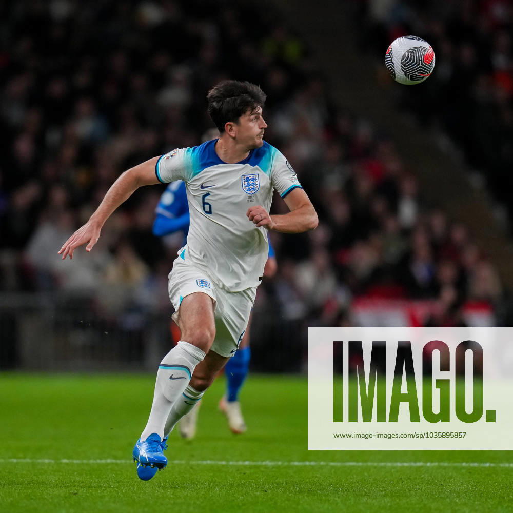 Harry Maguire Manchester United, ManU of England during the international match, Länderspiel, Nationalmannschaft between England and Italy at Wembley Stadium, London, England on 17 October 2023.