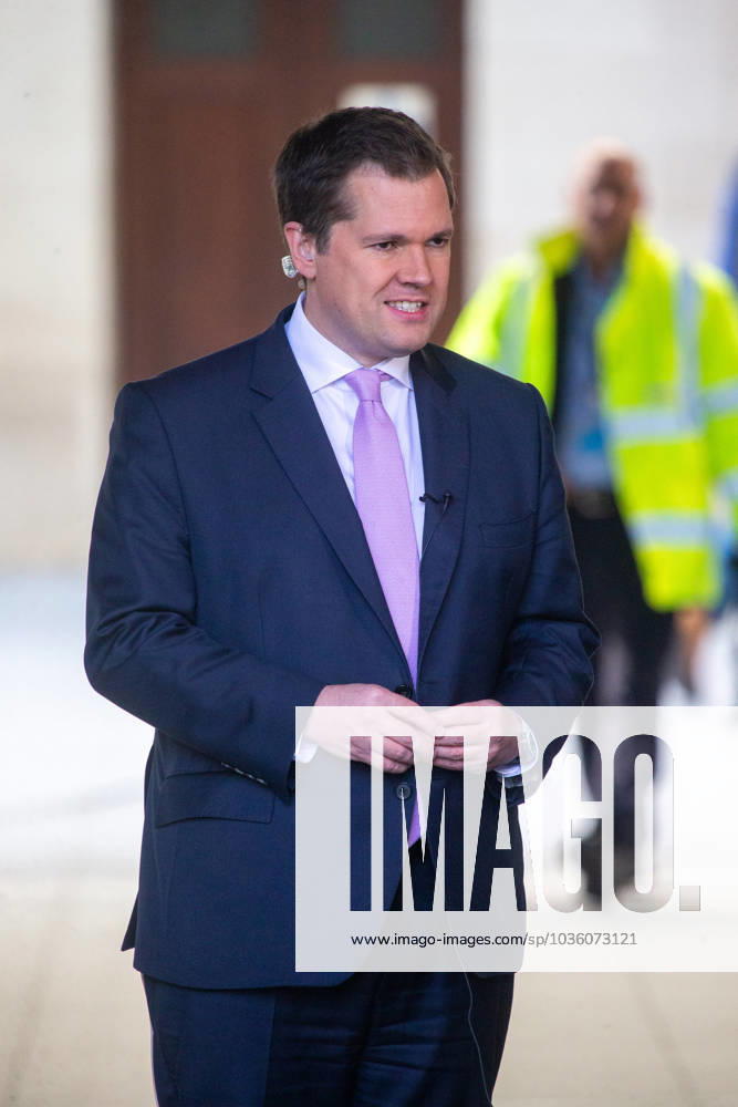 Minister for Immigration ROBERT JENRICK is seen outside BBC as he appears on Sunday With Laura Kuenssberg. London United Kingdom - ZUMAs262 20231022_zip_s262_013