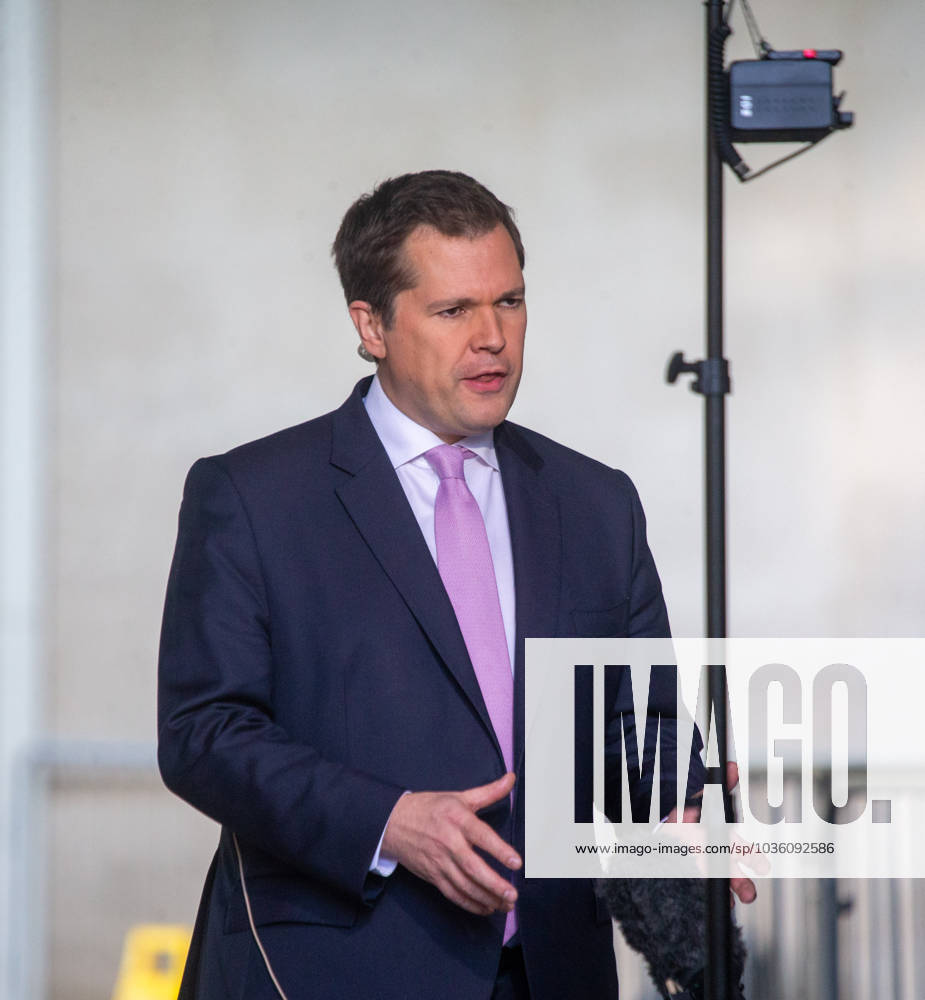 Minister for Immigration ROBERT JENRICK is seen outside BBC as he appears on Sunday With Laura Kuenssberg. London United Kingdom - ZUMAs262 20231022_zip_s262_054