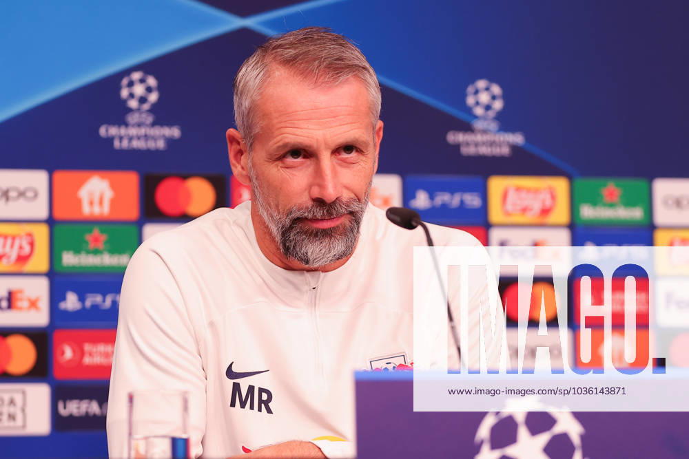 RB Leipzig PK Champions League Leipzig, 24.10.2023, RB Leipzig Fußball-Akademie, UEFA Champions League , RB Leipzig Pressekonferenz am Vortag von RBL v. Roter Stern Belgrad (Fudbalski klub Crvena zvezda) , Im Bild: Trainer Marco Rose (RB Leipzig) ,