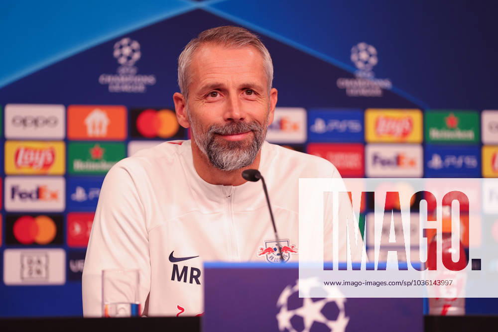 RB Leipzig PK Champions League Leipzig, 24.10.2023, RB Leipzig Fußball-Akademie, UEFA Champions League , RB Leipzig Pressekonferenz am Vortag von RBL v. Roter Stern Belgrad (Fudbalski klub Crvena zvezda) , Im Bild: Trainer Marco Rose (RB Leipzig) ,