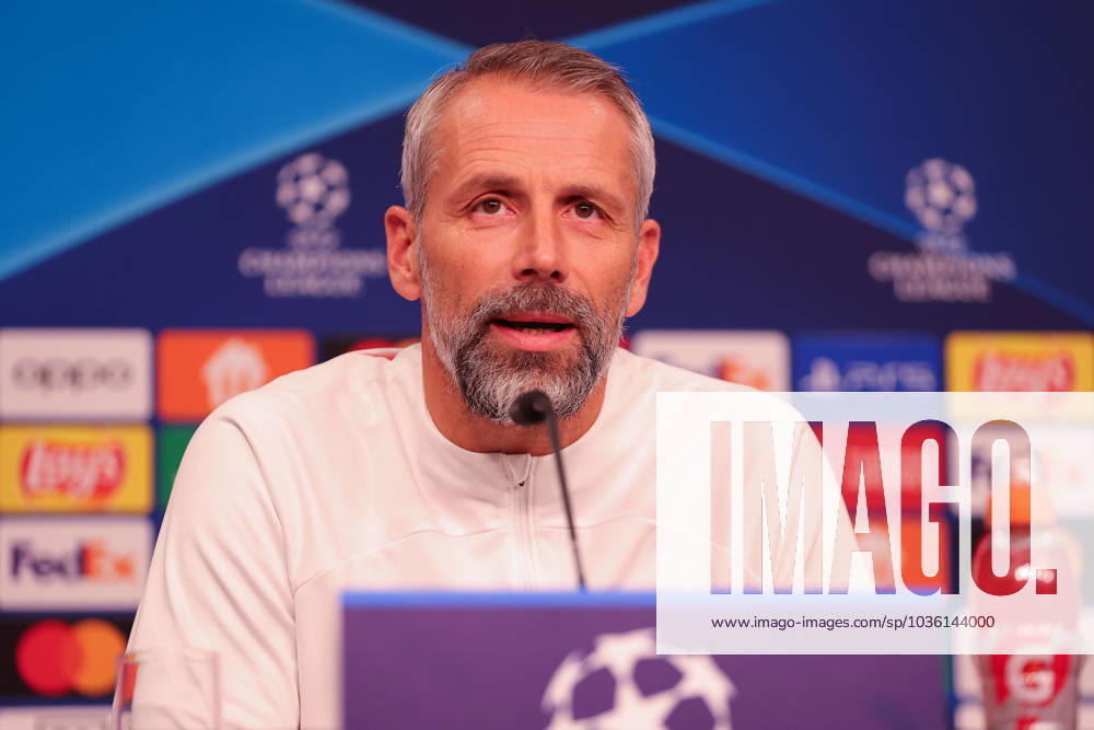RB Leipzig PK Champions League Leipzig, 24.10.2023, RB Leipzig Fußball-Akademie, UEFA Champions League , RB Leipzig Pressekonferenz am Vortag von RBL v. Roter Stern Belgrad (Fudbalski klub Crvena zvezda) , Im Bild: Trainer Marco Rose (RB Leipzig) ,