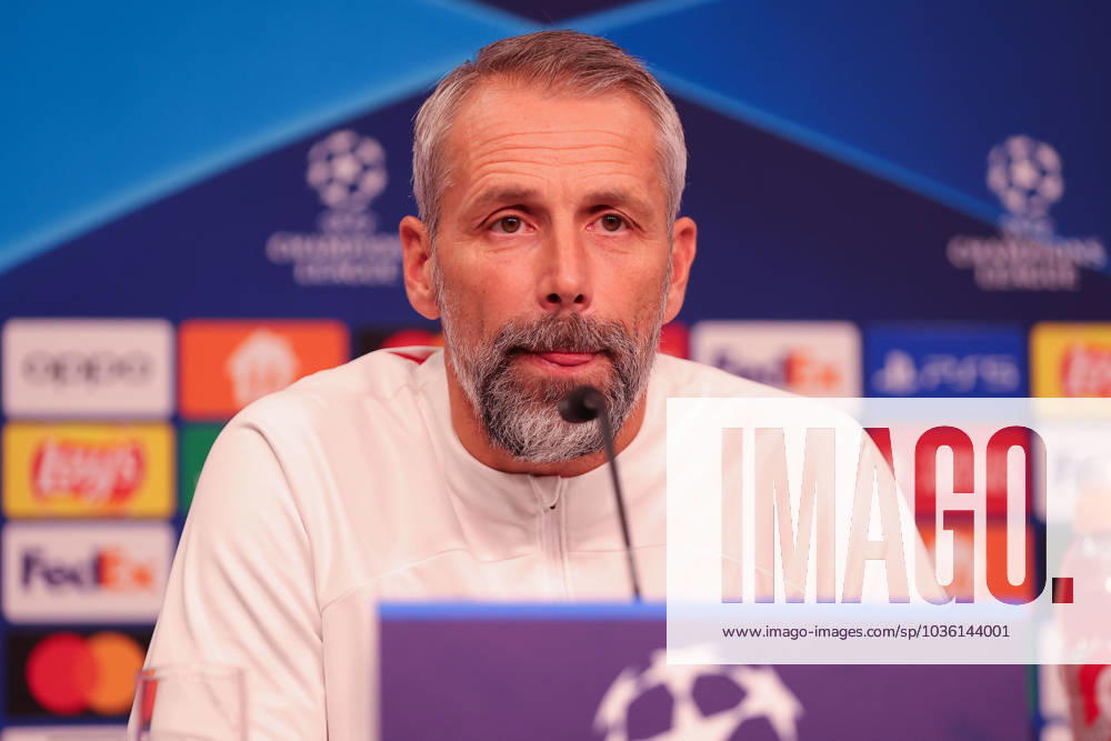 RB Leipzig PK Champions League Leipzig, 24.10.2023, RB Leipzig Fußball-Akademie, UEFA Champions League , RB Leipzig Pressekonferenz am Vortag von RBL v. Roter Stern Belgrad (Fudbalski klub Crvena zvezda) , Im Bild: Trainer Marco Rose (RB Leipzig) ,