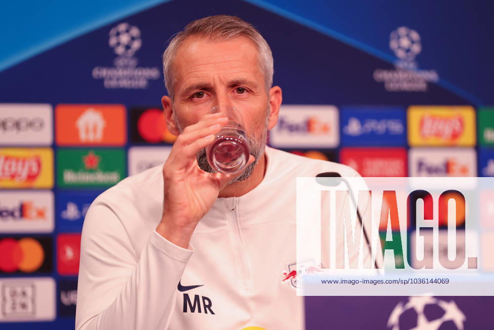 RB Leipzig PK Champions League Leipzig, 24.10.2023, RB Leipzig Fußball-Akademie, UEFA Champions League , RB Leipzig Pressekonferenz am Vortag von RBL v. Roter Stern Belgrad (Fudbalski klub Crvena zvezda) , Im Bild: Trainer Marco Rose (RB Leipzig) ,