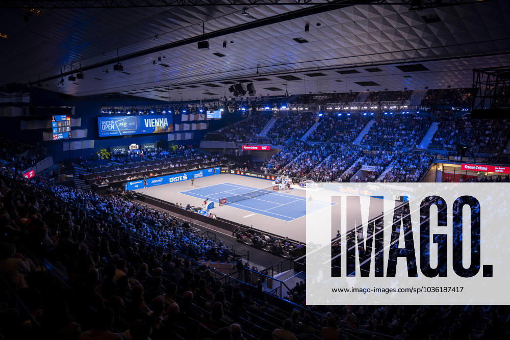 Wien, Österreich. 25 Oktober 2023. Alexander Zverev (GER) spielt gegen Cameron Norrie (GB) bei der ATP, Tennis Herren World Tour, Erste Bank Open in der Wiener Stadthalle. Überblicksbild auf die Arena.