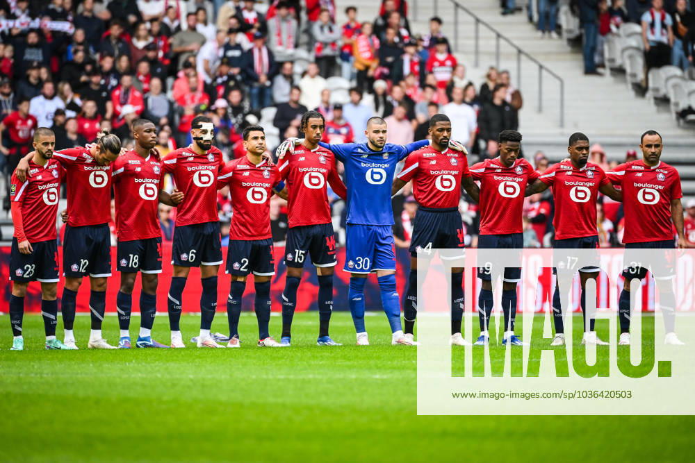 Team of Lille during the Ligue 1 match between Lille OSC (LOSC) and Stade Brestois (Brest) at Pierre Mauroy Stadium on October 22, 2023 in Villeneuve-d Ascq near Lille, France. Villeneuve-d Ascq France - ZUMAm308 20231022_zsp_m308_012