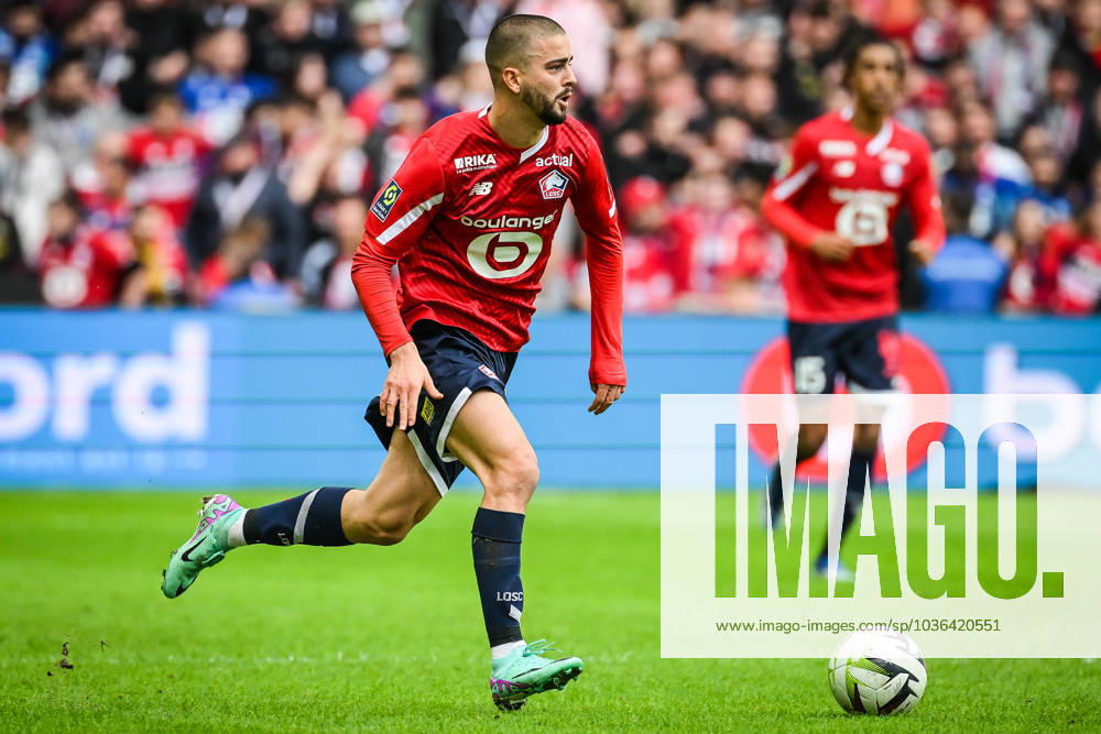 Edon ZHEGROVA of Lille during the Ligue 1 match between Lille OSC (LOSC) and Stade Brestois (Brest) at Pierre Mauroy Stadium on October 22, 2023 in Villeneuve-d Ascq near Lille, France. Villeneuve-d Ascq France - ZUMAm308 20231022_zsp_m308_020