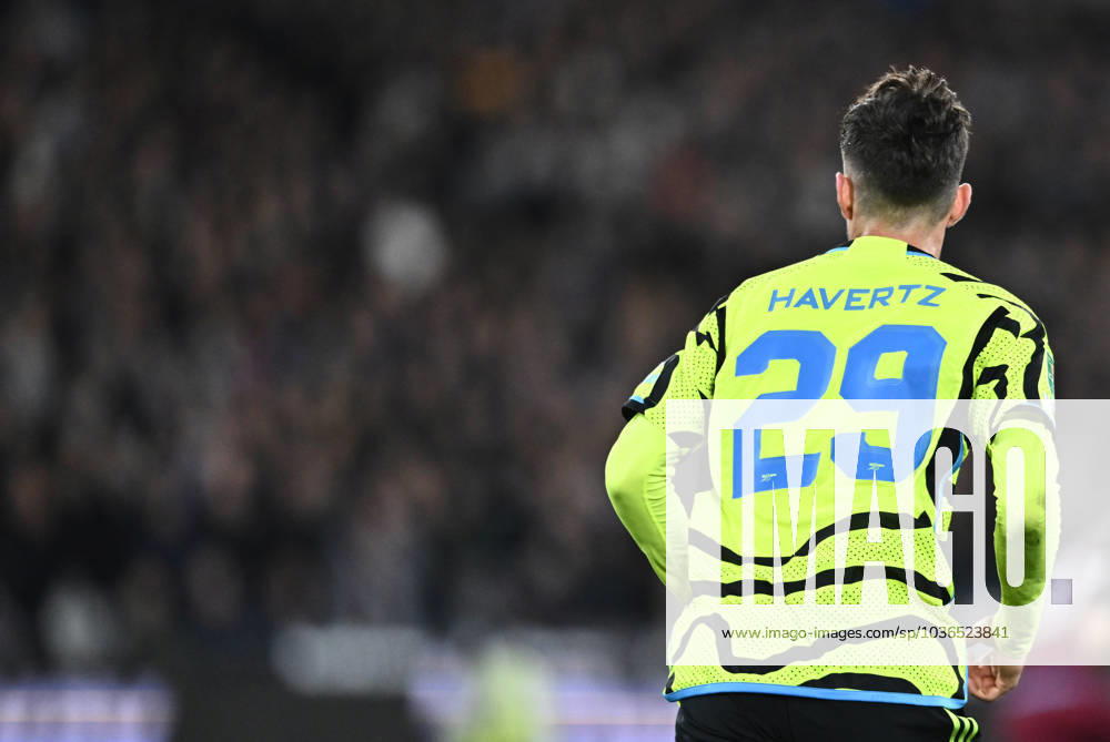 Kai Havertz of Arsenal looks on during the Carabao Cup Fourth Round match between West Ham United and Arsenal at London Stadium on November 1, 2023 in London, England. Photo by Sebastian Frej . No use with unauthorized audio, video, data, fixture lists, club league logos or live services. Online in-match use limited to 120 images, no video emulation. No use in betting, games or single club league player publications West Ham United v Arsenal - Carabao Cup Fourth Round