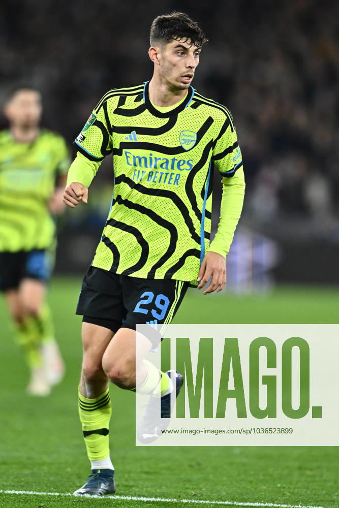 Kai Havertz of Arsenal during the Carabao Cup Fourth Round match between West Ham United and Arsenal at London Stadium on November 1, 2023 in London, England. Photo by Sebastian Frej . No use with unauthorized audio, video, data, fixture lists, club league logos or live services. Online in-match use limited to 120 images, no video emulation. No use in betting, games or single club league player publications West Ham United v Arsenal - Carabao Cup Fourth Round
