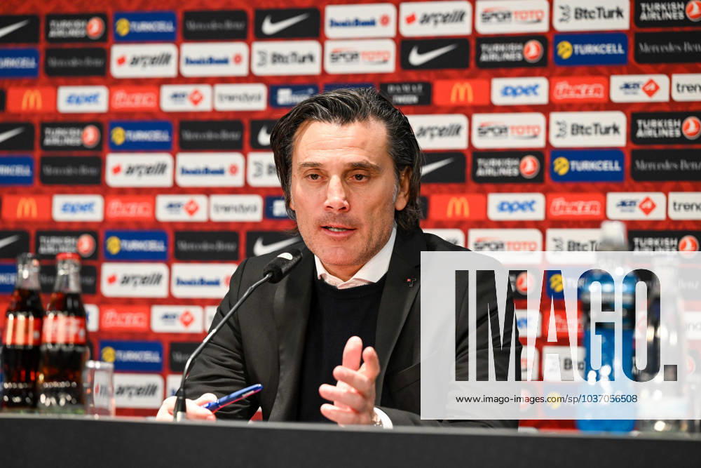 Fussball, Herren, Saison 2023 2024, Länderspiel in Berlin, Deutschland - Türkei, v. l. Trainer Vincenzo Montella (Türkei) bei der Pressekonferenz nach dem Spiel, 18.11. 2023,