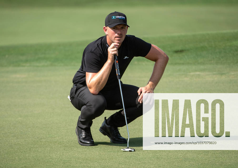 MATT WALLACE of England checks the fifth green during DP World Tour Championship in Dubai, United Arab Emirates, Nov 19, 2023. Dubai United Arab Emirates