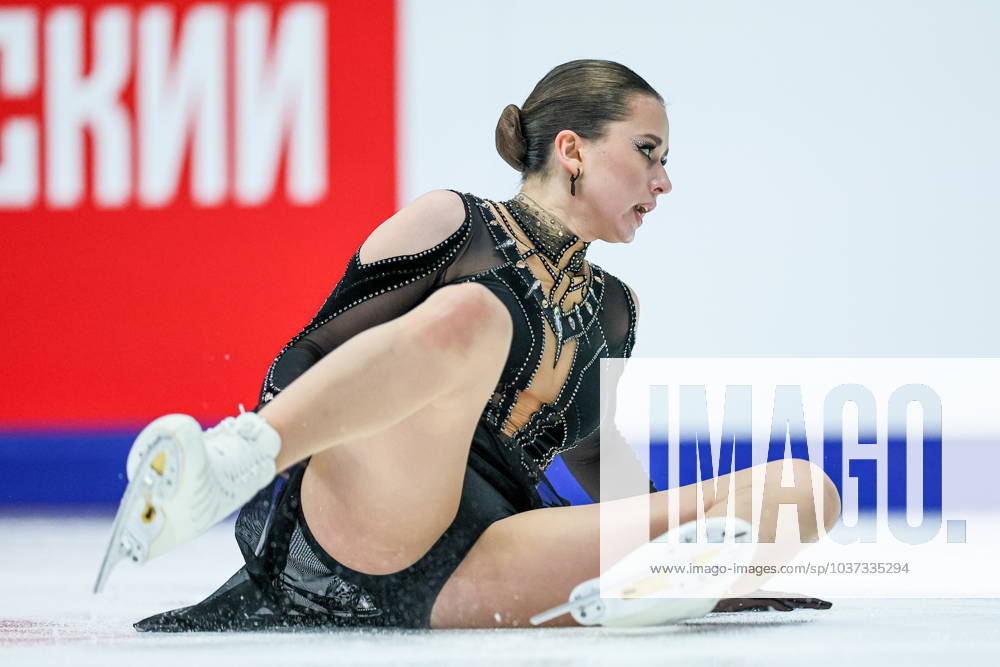 RUSSIA, MOSCOW - NOVEMBER 26, 2023: Kamila Valieva performs her free skate as part of Golden Skate of Moscow, Stage 6 of the 2023 24 Rostelecom Russian Grand Prix of Figure skating, Eiskunstlauf at the Megasport Palace. Sergei Bobylev TASS 65222785