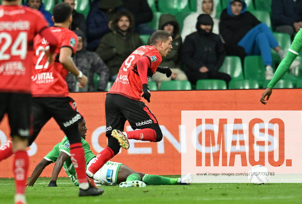 Amine El Ouazzani (guingamp) FOOTBALL : AS Saint-Etienne vs En Avant Guingamp - Ligue 2 - 05 12 2023 FredericChambert Panoramic