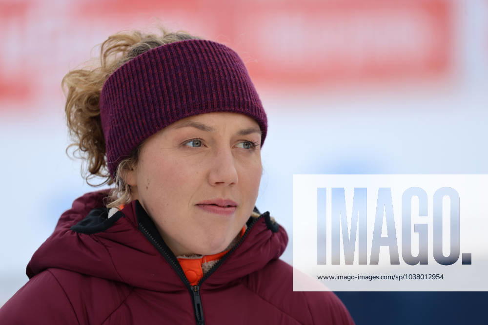 Lenzerheide, Schweiz 14. Dezember 2023: IBU Biathlon Weltcup Lenzerheide - Sprint Frauen - 2023 Im Bild: Laura Dahlmeier (ZDF Biathlon-Expertin) Biathlon Arena Graubünden