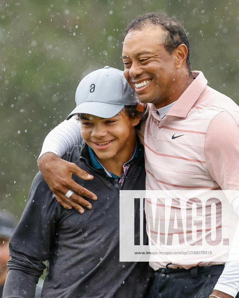 Tiger Woods and Charlie Woods after Round One of the PNC Championship golf tournament at the Ritz-Carlton Golf Club in Orlando, Florida. CSM Orlando United States of America - ZUMAc04_ 20231216_zma_c04_138