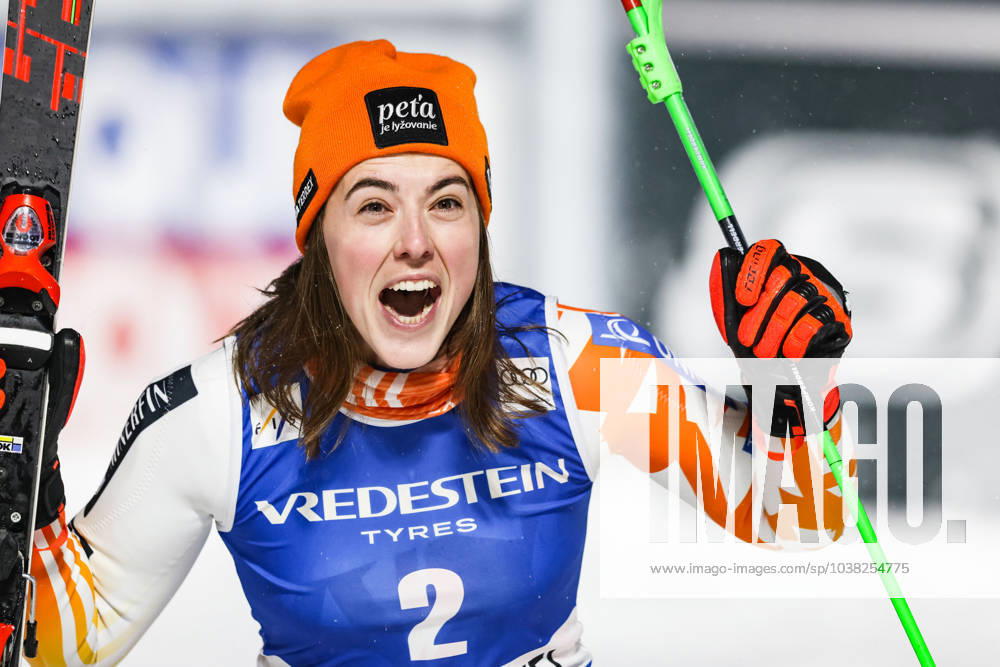 KW51 ALPINE SKIING - FIS WC Courchevel COURCHEVEL,FRANCE,21.DEC.23 - ALPINE SKIING - FIS World Cup, night slalom, ladies. Image shows the rejoicing of Petra Vlhova (SVK). GEPAxpictures xPatrickxSteiner