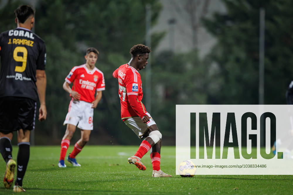Gerson Sousa during Liga Portugal 2 Sabseg 23 24 game between SL Benfica B and CD Nacional at Benfica Campus, Seixal, Lisbon, Portugal. (Maciej Rogowski) Lisbon Benfica Campus Portugal