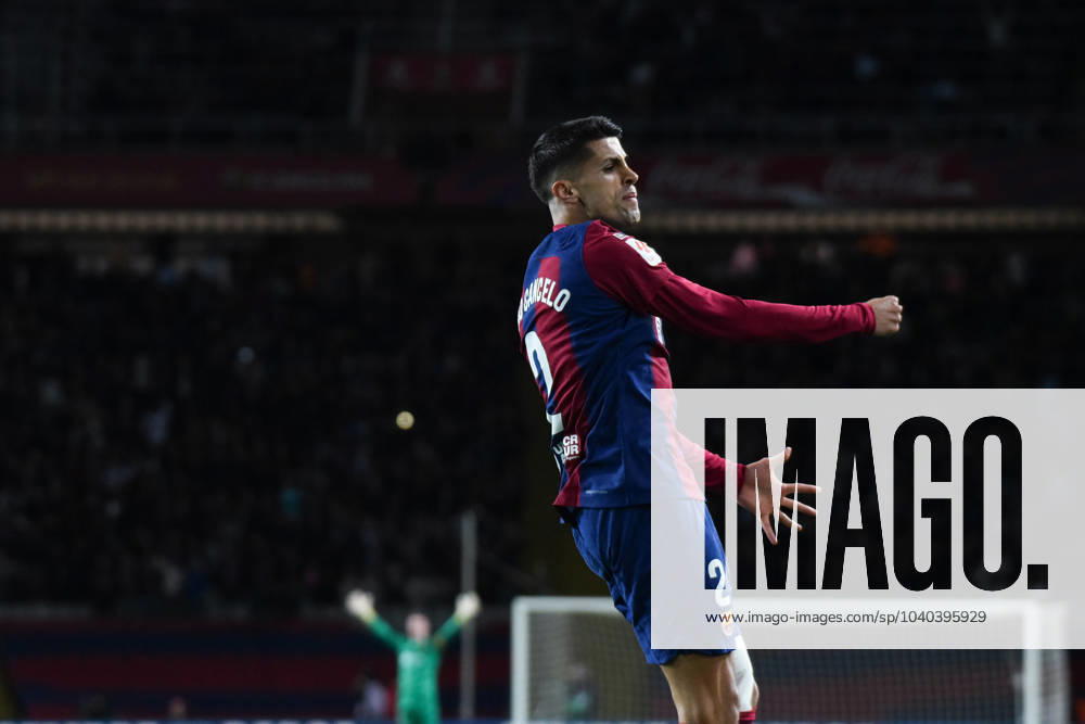 Joao Cancelo of FC Barcelona, Barca celebrates after his team scoring a goal during the match between FC Barcelona and Granada as part of La Liga at LluoÂs Companys Olympic Stadium on February 11, 2024 in Girona, Spain. ( o³ PxImages) Girona Spain - ZUMAp175 20240211_zsa_p175_020