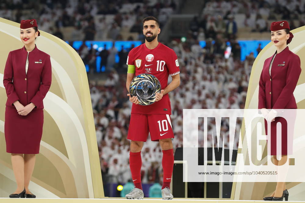 Hassan Al-Haydos (QAT), FEBRUARY 10, 2024 - Football Soccer : Al-Haydos receiving Fair Play Award plaque after winning AFC Asian Cup Qatar 2023 final match between Jordan 1-3 Qatar at the Lusail Stadium in Doha, Qatar. Noxthirdxpartyxsales (243800157)