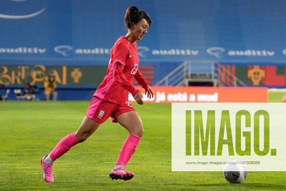 Portugal Vs South Korea in Estoril, Portugal - 27 Feb 2024 King Chae-rim of South Korea in action during Women s friendly football match between Portugal and South Korea at Estadio Antonio Coimbra da Mota. Final score: Portugal 5:1 South Korea Estoril Portugal