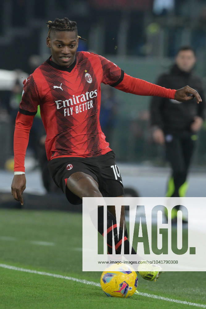 Italy: Serie A - SS Lazio vs AC Milan Rafael Leão of AC Milan in action during the Serie A match between SS Lazio vs AC Milan at Olimpic Stadium on March1,2024 in Rome, italy Rome Italy