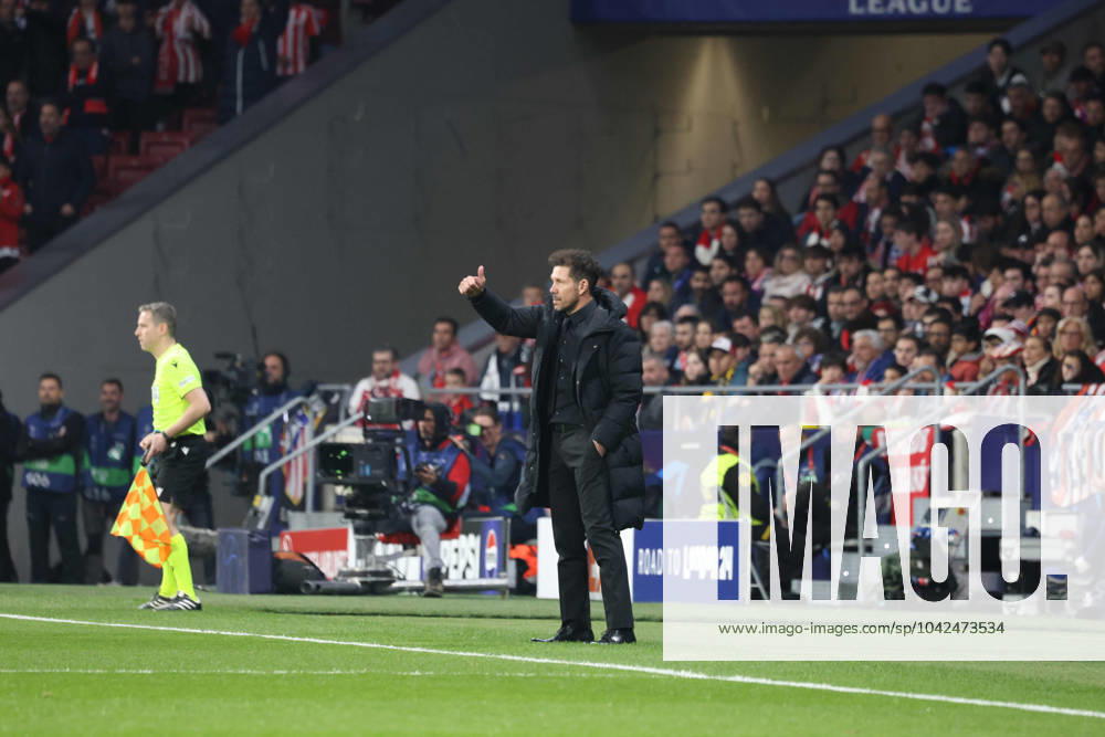 Champions League match between Atletico Madrid vs Inter 03 13 2024 Madrid, second leg of the 2023 24 Champions League round of 16, football match between CF Atletico Madrid vs FC Internazionale Milano at the Civita Metropolitano stadium in Madrid In picture : Diego Simeone head coach of Atletico de Madrid Madrid stadio Civitas Metropolitano di Madrid madrid SPAGNA