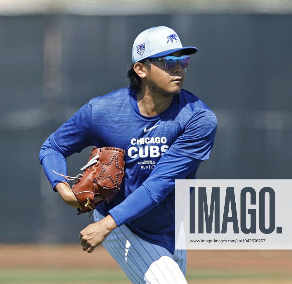 MLB, Baseball Herren, USA spring training Shota Imanaga plays catch at spring training with the Chicago Cubs on March 16, 2024, in Mesa, Arizona. A14AA0002605993P