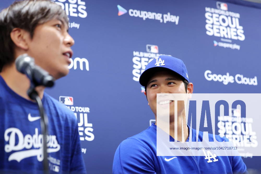 (L-R) Ippei Mizuhara, Shohei Ohtani (Dodgers), MARCH 16, 2024 - Baseball : MLB, Baseball Herren, USA World Tour Seoul Series, Los Angeles Dodgers press conference, PK, Pressekonferenz at Gocheok Sky Dome, Seoul, South Korea. (247741814)