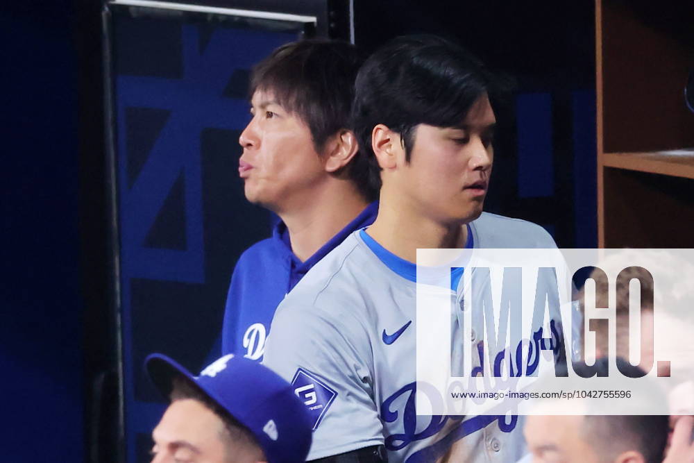 (L-R) Ippei Mizuhara, Shohei Ohtani (Dodgers), MARCH 20, 2024 - Baseball : MLB, Baseball Herren, USA World Tour Seoul Series opening game 1 between the San Diego Padres and the Los Angeles Dodgers at Gocheok Sky Dome, Seoul, South Korea. (247832557)