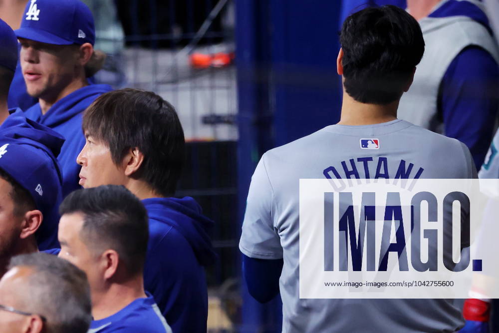 (L-R) Ippei Mizuhara, Shohei Ohtani (Dodgers), MARCH 20, 2024 - Baseball : MLB, Baseball Herren, USA World Tour Seoul Series opening game 1 between the San Diego Padres and the Los Angeles Dodgers at Gocheok Sky Dome, Seoul, South Korea. (247832561)