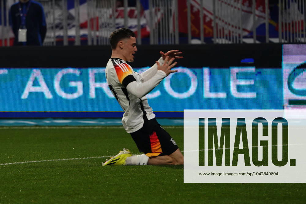 Fussball, Freundschaftsspiel, Länderspiel, Testspiel, Frankreich-Deutschland, 23.03.2024, Groupama Stadium Lyon florian wirtz Deutschland, jubelt Aktion, Einzelbild